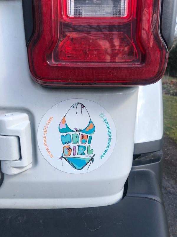 Maui Girl Round Car Magnet